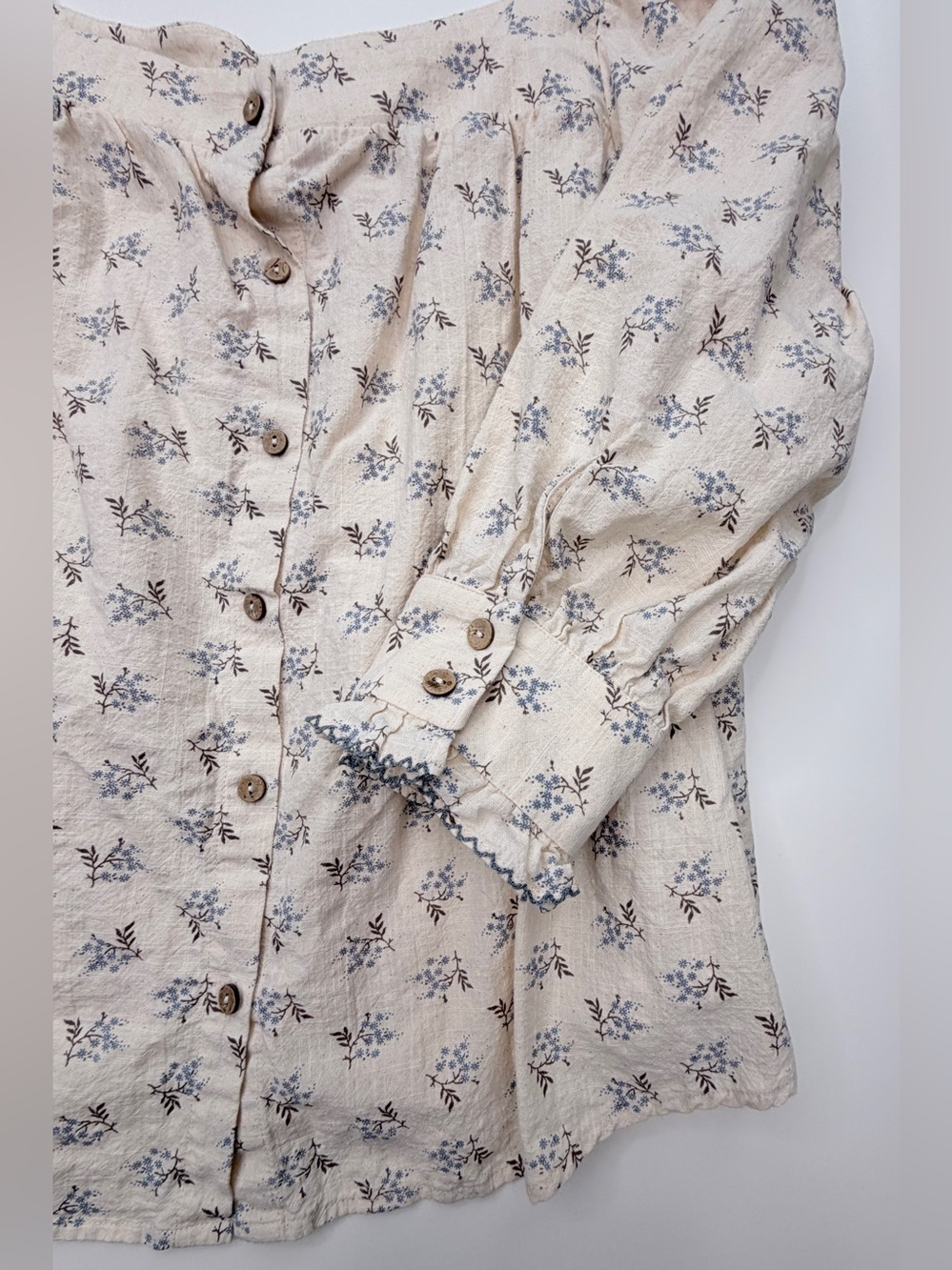 Women's Cream Floral Square-Neck Blouse - Picture 4 of 16